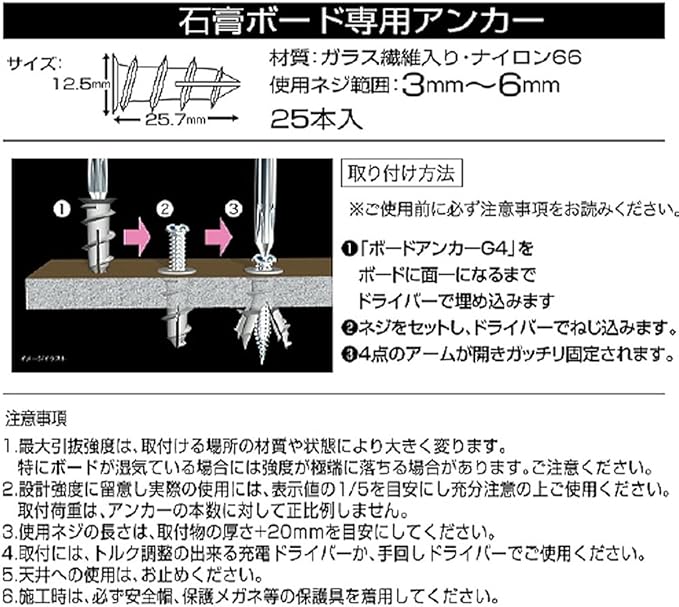 ボードアンカー参考写真Amazon商品ページより