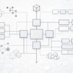 構造分類マップをイメージした抽象的な概念ビジュアル