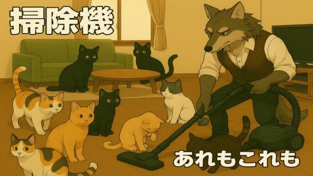 紙パック掃除機＋コードレスの最強コンビでペットの毛を掃除するイメージ